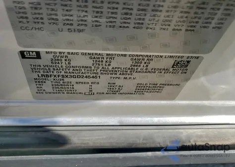 2016 Buick Envision Premium z USA, uszkodzony, nr VIN LRBFXFSX3GD245461